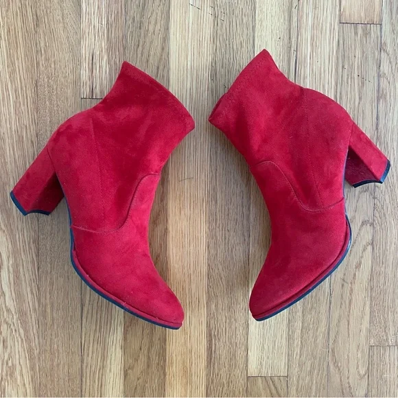 NWOT Marc Fisher Red Suede Boots, Sz 7.5 - Picture 4 of 8